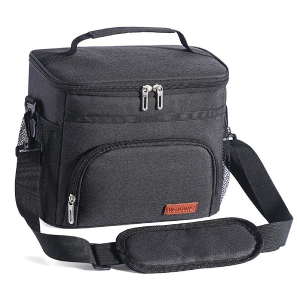 Insulated Lunch Bag Lunch Box for Work School Food Container Cooler Bag-Black