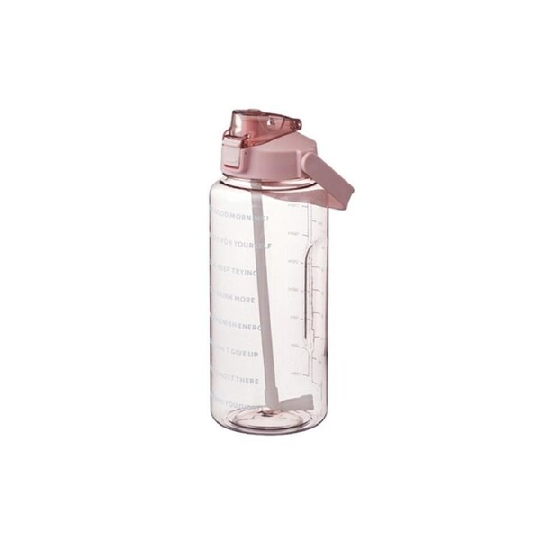 Food Grade Plastic Cup Transparent Drinking Water Bottle 2000ml-Pink