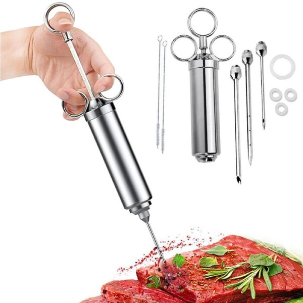 Meat Seasoning Injector Syringe Kit Marinade Turkey Injector For BBQ Food Tool