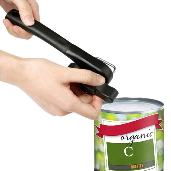 Safe Cut Can Opener Handheld Can Opener Manual Can Opener Cutting Tin Can Opener for Kitchen & Restaurant-Black