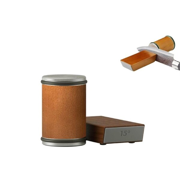 Rolling Knife Sharpening Kit For Kitchen Knives With Base-Brown