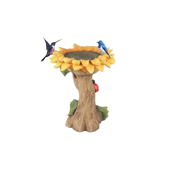 Garden Ornament Animal Bird Bath Figurine Feeder for Yard Home Decoration-Sunflower
