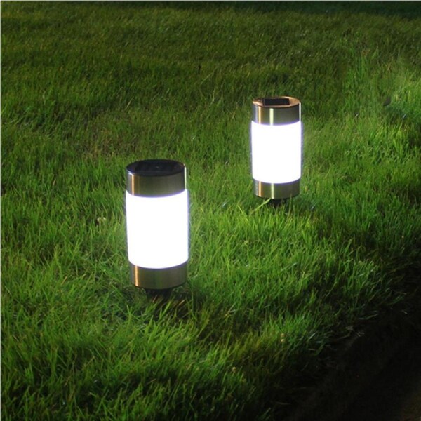 2Pcs Solar Power Garden Light Landscape Solar Lights -White