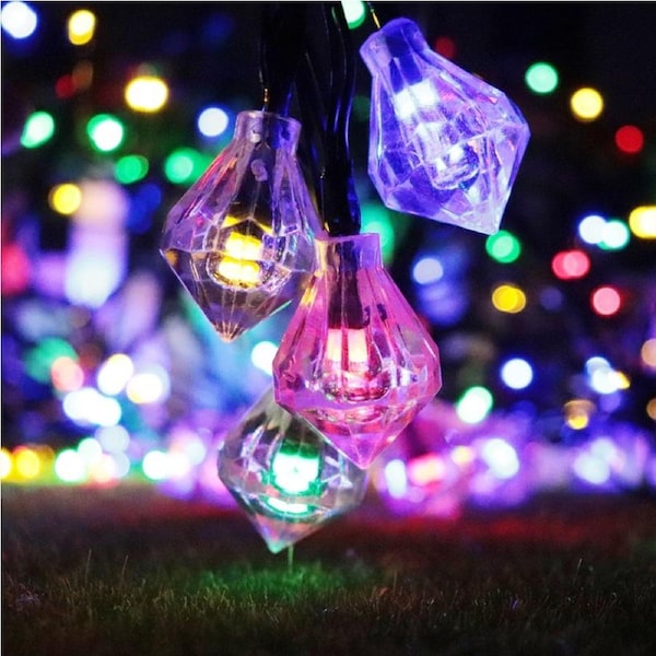 20 LED Diamond Solar Light Waterproof String light -Multi Colour