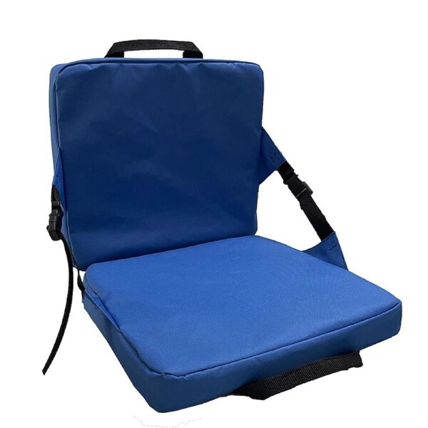 Outdoor Stadium Seat Cushion Portable Camping Chair Seat Pad with Back Support-Blue
