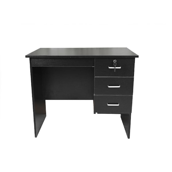 Redfern Study Desk with 3 Drawers -0.9M Black