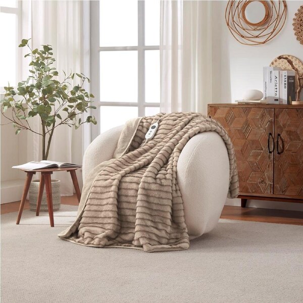 Dreamaker Nara Faux Mink Heated Throw - 130x160cm