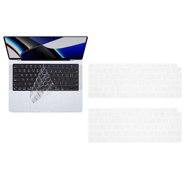 2Pcs Silicone Clear Keyboard Cover Skin Protector for Apple Macbook Pro 14