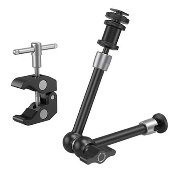 SmallRig11 Inches Adjustable Articulating Magic Arm with Super Clamp and 1/4" Thread Holes for LCD Monitor LED Lights and Cameras