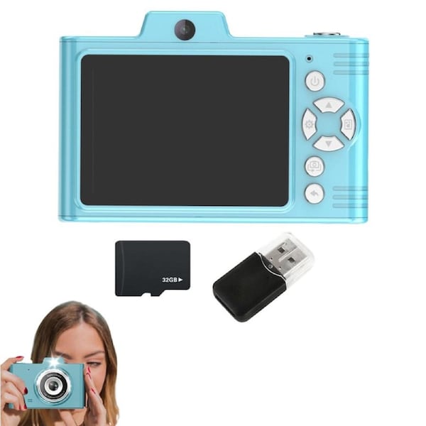 Megapixels Digital Camera HD Camera with 32G Memory Card-Green
