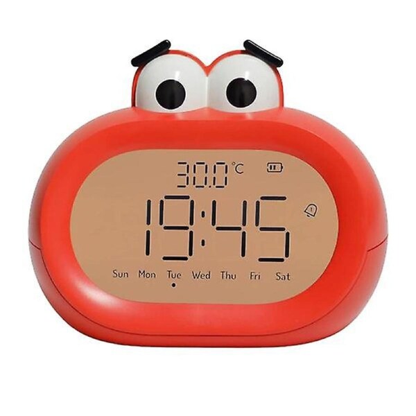 "Cute Cartoon Children's Alarm Clock, Bedroom Alarm Clock, Desktop Clock, Dual Purpose Intelligent Electronic Alarm Clock - Red"