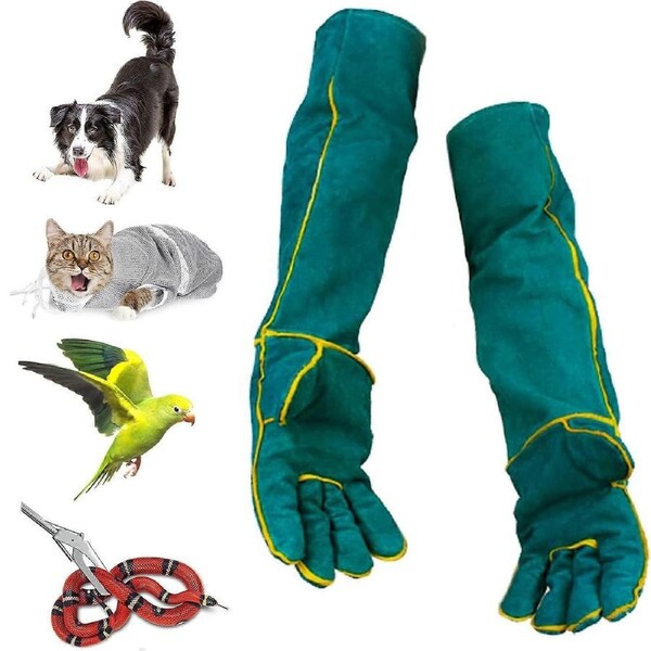 Bite Resistant Gloves for Handling Animals, 60 cm/24 In Welding Gloves for Gardening, Dog Training, Bite Resistant Feeding Gloves