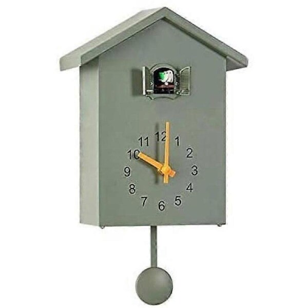 Cuckoo Wall Clock With Timed Alarm Clock For Home Living Room (Green)