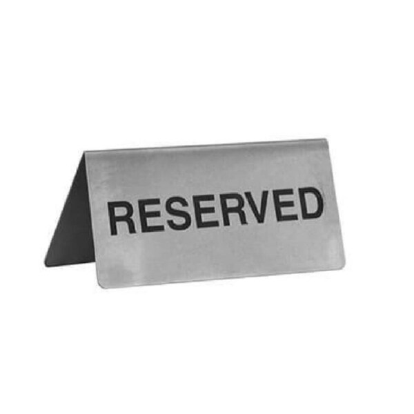 Trenton Stainless Steel Reserved Table Sign 100 x 43mm