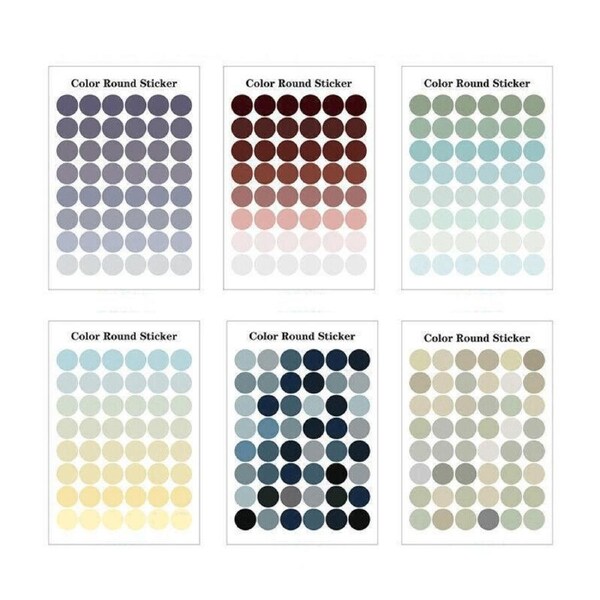 288PCS Round Dot Stickers Set Colour Circle Labels for Scrapbook Photo Journal
