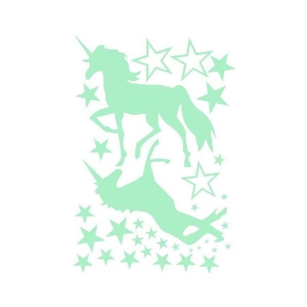 Glow In The Dark Unicorn Wall Stickers Stars Bedroom DIY Decor