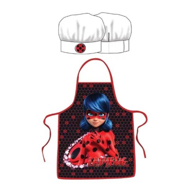 Miraculous Ladybug Kids Pink Apron and Chef's Hat Set