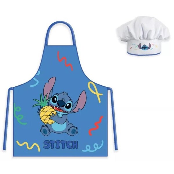 Disney Lilo and Stitch Kids Blue Apron and Chef's Hat Set
