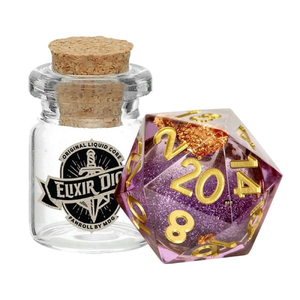 MDG Individual d20 Elixir Liquid Core Dice: Aether Abstract