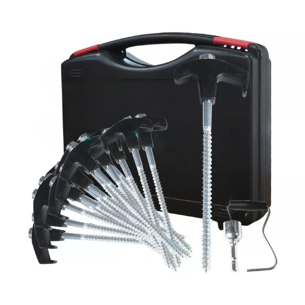 23pcs Camping Tent Pegs Heavy Duty Screw Steel In Ground Camping Outdoor Stakes