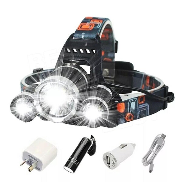 100000LM Rechargeable Headlamp 3t6 XML Led Headlight Head Torch Flashlight