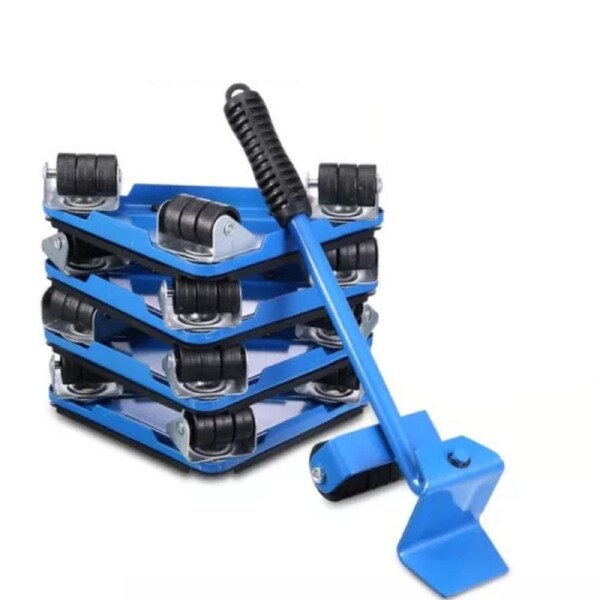 5pcs Metal Furniture Slider Kit Lifter Moves Wheels Mover Home Moving Lifting