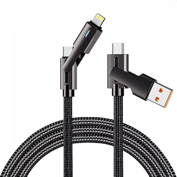 4 in 1 Multi USB Charger Type C to iPhone Fast Charging Cable for Samsung iPhone