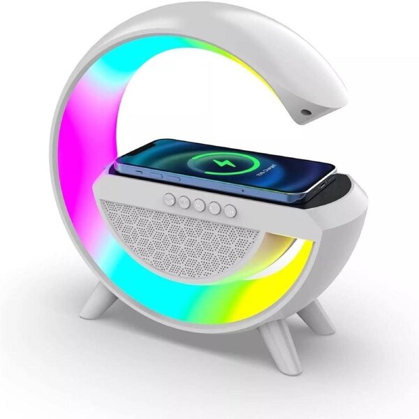 LED Atmosphere Lamp Bluetooth Speaker Wireless Charger RGB Bedside Night Light