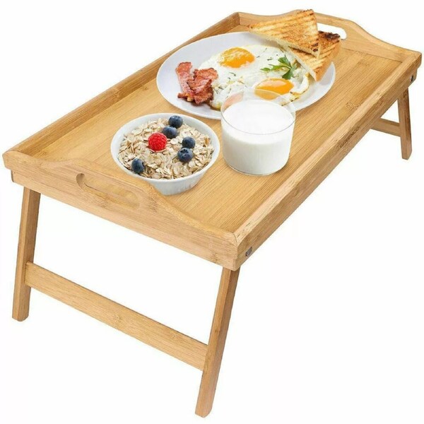 Folding Table Lap Serving Tray Desk Bed Snack Food Breakfast Dinner