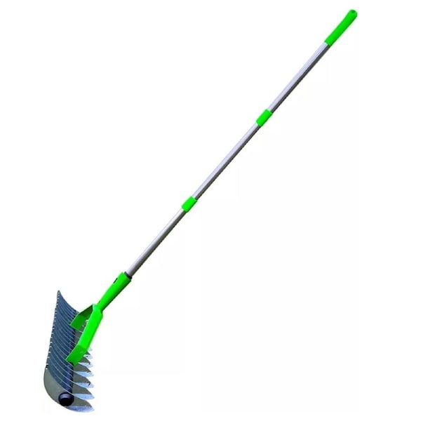 15-Inch Curved Teeth Thatch Rake Lawn Dethatcher Rake For Cleaning Dead Grass