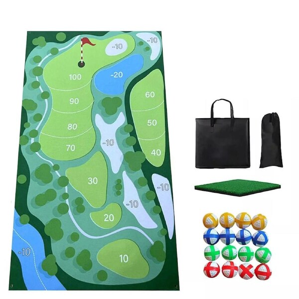 Casual Golf Game Set Indoor Golf Game Mat Chipping Golf Hitting Putting