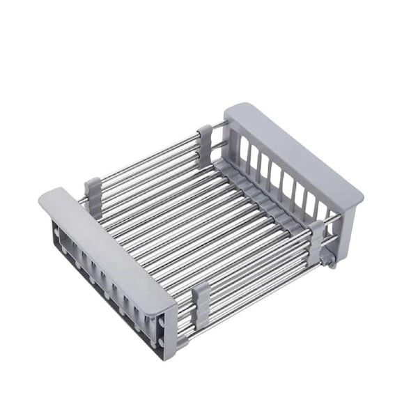 Stainless Steel Storage Sink Drain Basket Dish Drying Rack Kitchen Organizer
