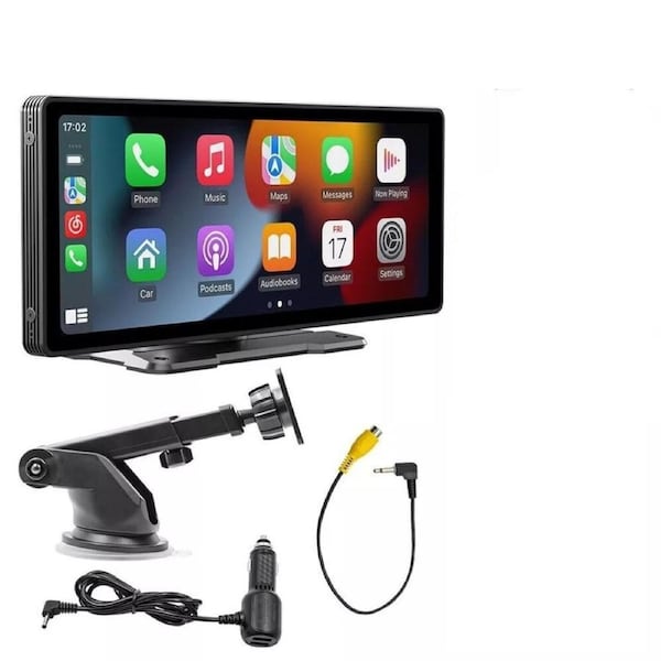 10 Inch Portable Wireless For Apple Carplay Android auto Car Stereo Radio Bluetooth CAM