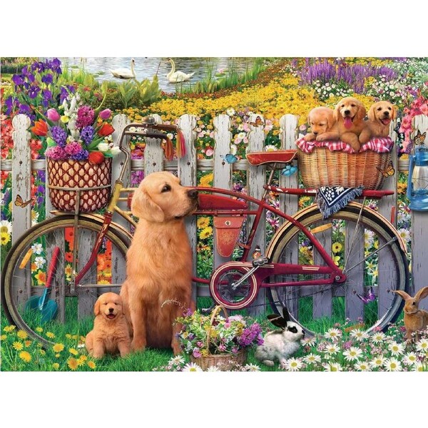 Ravensburger - Cute Dogs in the Garden Puzzle 500pc