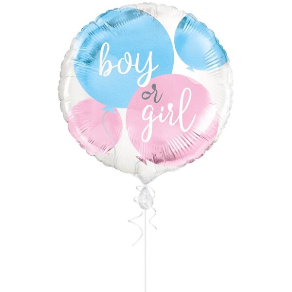 Gender Reveal Boy or Girl Helium Balloon 45cm