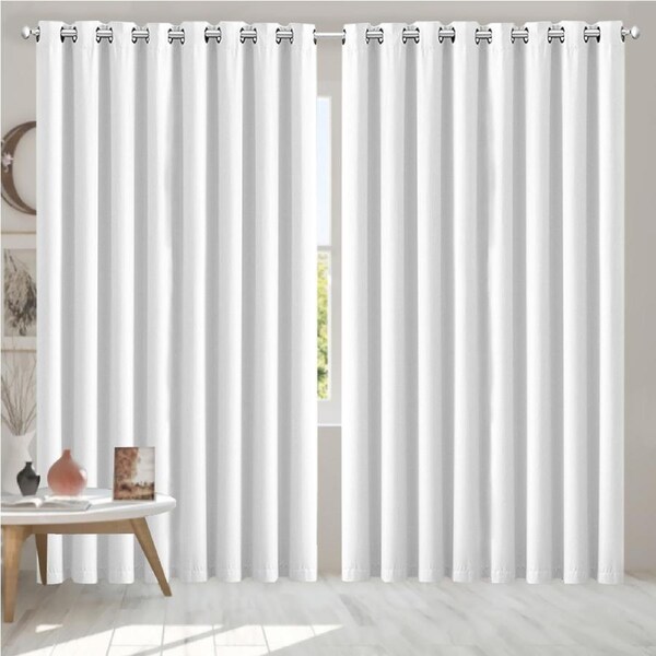 Marlow 2x Blockout Curtains Panels 3 Layers Eyelet Room Darkening 132x160cm Grey