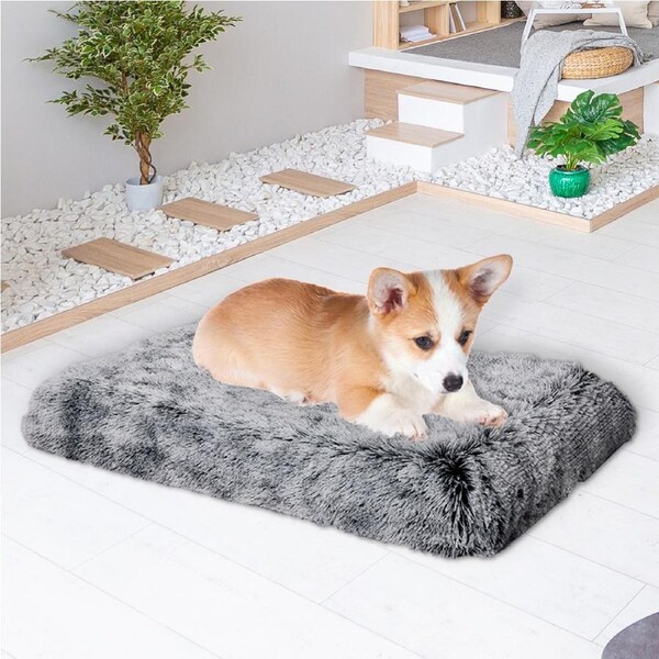 78x52cm PaWz Pet Calming Bed Memory Foam - Charcoal