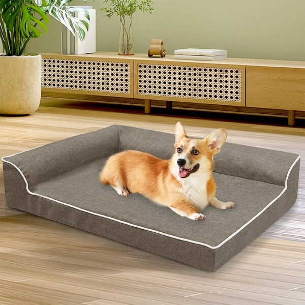 Pawz Orthopedic Dog Bed Memory Foam Cushion Cat Calming Mat Washable L Coffee