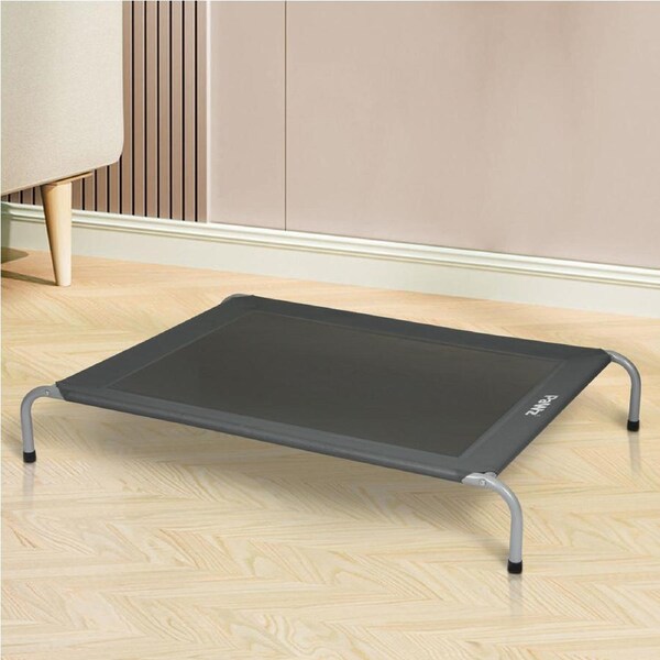 Pawz Elevated Trampoline Pet Bed Dog Puppy Raised Heavy Duty Large Black