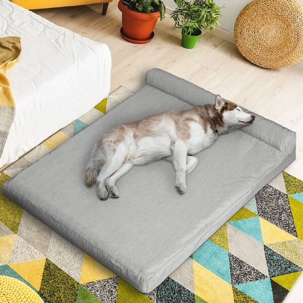 Pawz Pet Bed Memory Foam Orthopedic Waterproof Inner Washable Grey XL