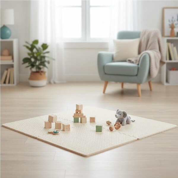 BoPeep 4Pcs Kids Play Mat EVA Interlocking Tiles 60x60cm - White