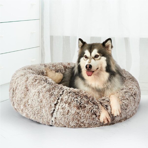 Pawz Replacement Pet Bed Cover Zipper Dog Mattress Plush Washable Brown 120cm