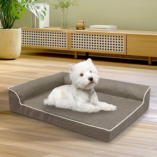 Pawz Orthopedic Dog Bed Memory Foam Cushion Cat Calming Mat Washable M Coffee