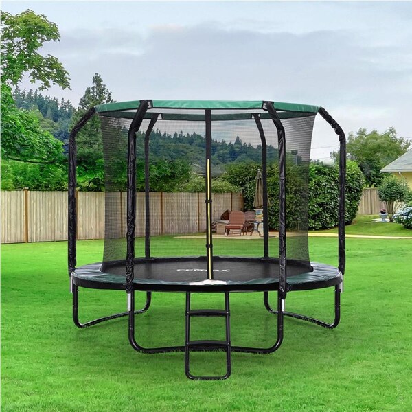 Centra 8Ft Trampoline for Kids w/Ladder Enclosure Safety Net