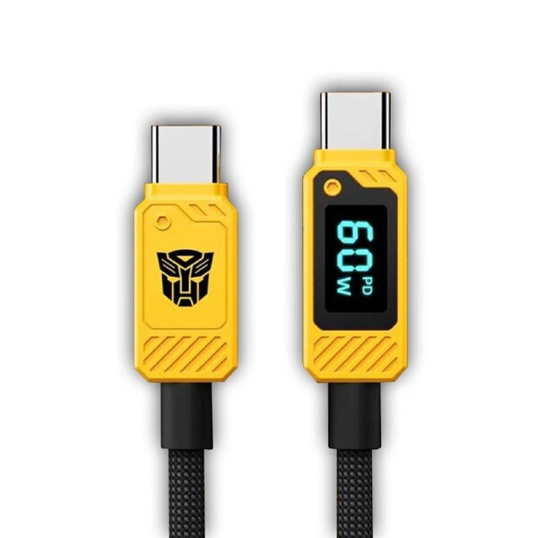 Transformers Type-C to Type-C Fast Charge 100W / 65W Data Cable USB TF-A18 - Yellow