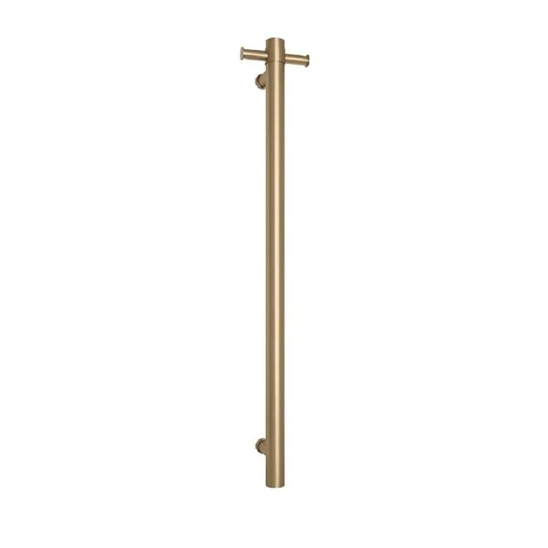 Thermogroup VS900HBB - Thermorail Straight Round Vertical Heated Towel Rail - Brushed Brass