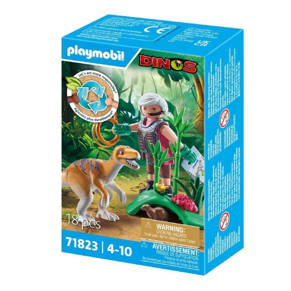 18pc Playmobil 29x15cm Velociraptor Kids/Children Animal Action Figure Toy 4+