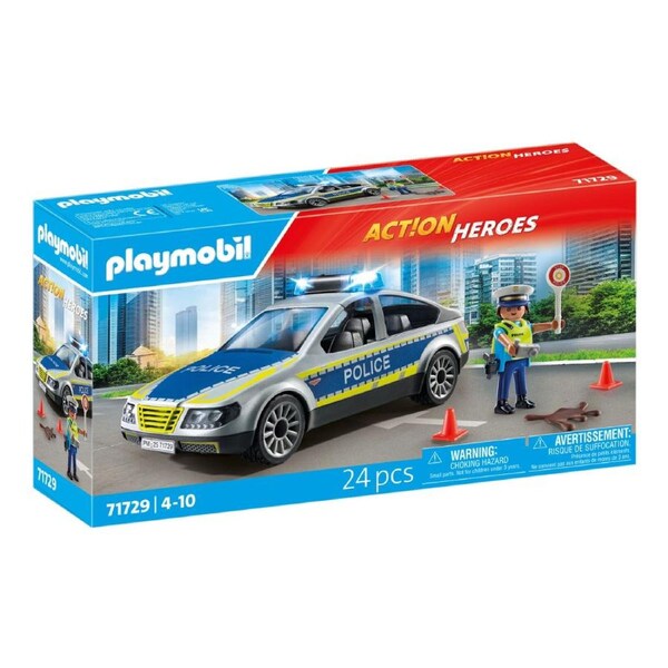 24pc Playmobil 37x35cm Police Patrol Car Kids/Children Action Figure Toy 4y+