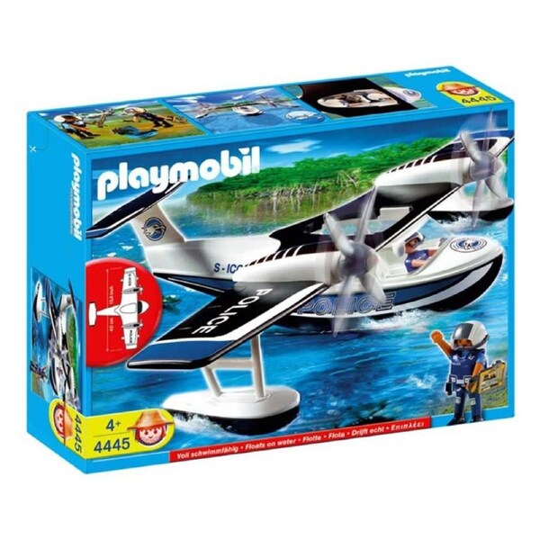 33pc Playmobil 30x30cm Police Seaplane Kids Action Figure Toy Play Set 5y+