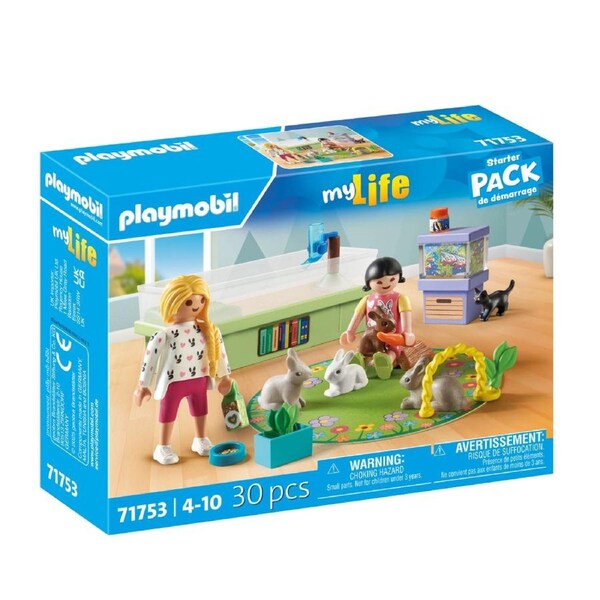 30pc Playmobil 39x20cm Starter Pack Rabbit Family Kids/Child Toy Play Set 4y+